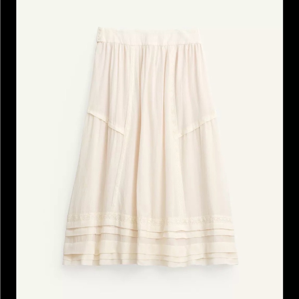 Zara Limited Edition Lace and Wool Midi Skirt NWT Size S, Retail $179